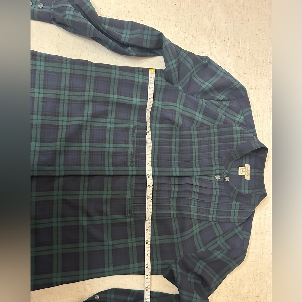 J.Crew Blue Green Plaid Button-Front Blouse – Women’s Size S - Picture 5 of 11